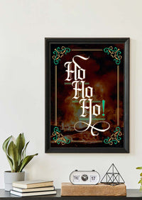 Ho Ho Ho Gothic Text Christmas Print Dark