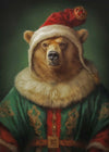 Christmas Bear Animal Portrait Print