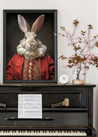 Christmas Rabbit Animal Portrait Print