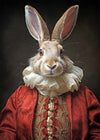 Christmas Rabbit Animal Portrait Print