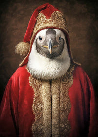 Christmas Penguin Animal Portrait Print