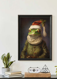 Christmas Frog Animal Portrait Print