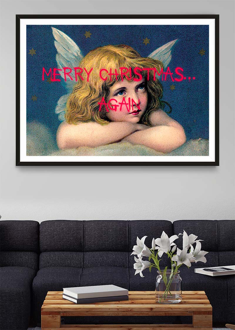 Merry Christmas Again Spraypaint Print