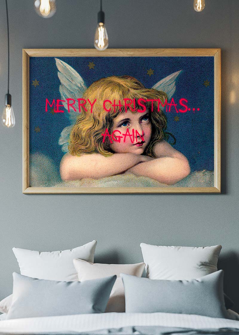 Merry Christmas Again Spraypaint Print