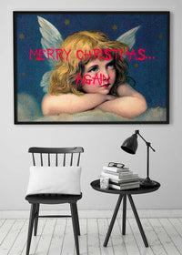 Merry Christmas Again Spraypaint Print