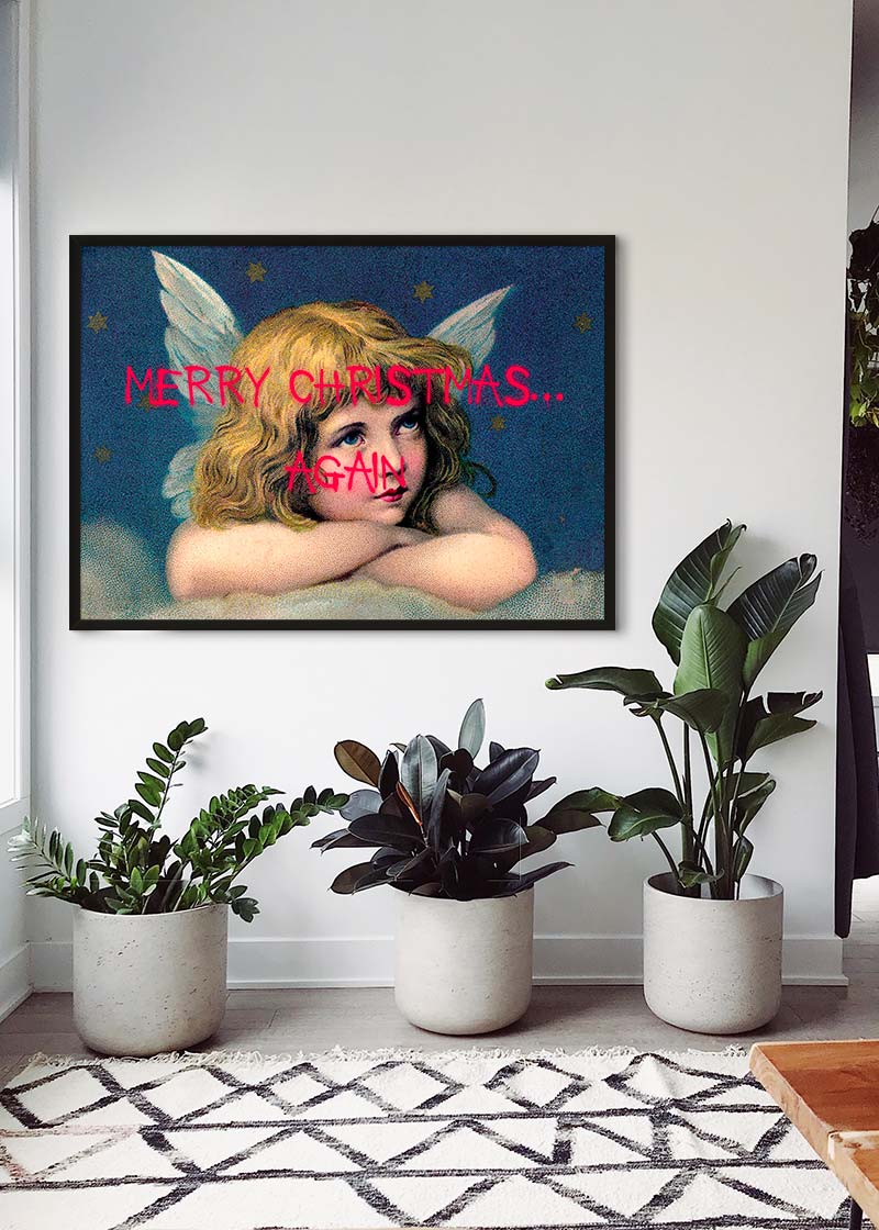 Merry Christmas Again Spraypaint Print