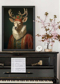 Christmas Reindeer Animal Portrait Print