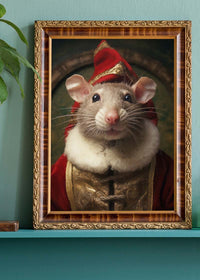 Christmas Mouse Animal Portrait Print