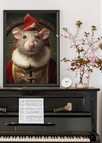 Christmas Mouse Animal Portrait Print