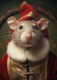 Christmas Mouse Animal Portrait Print