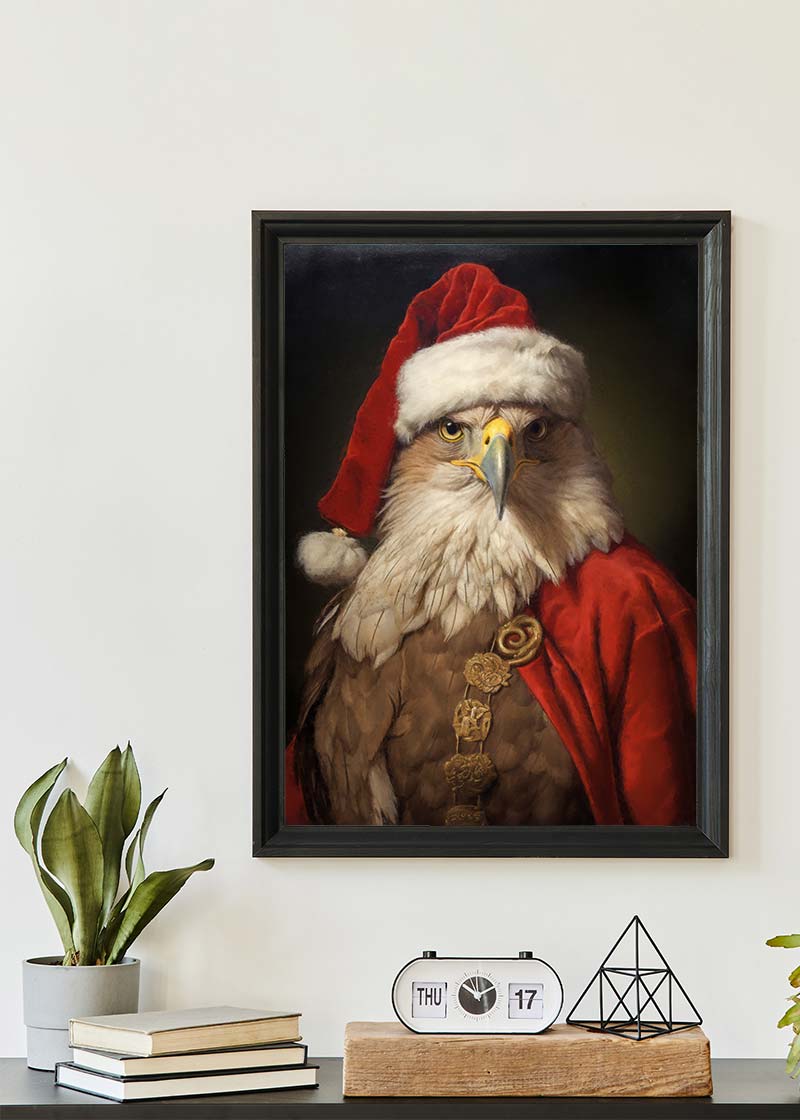Christmas Eagle Animal Portrait Print