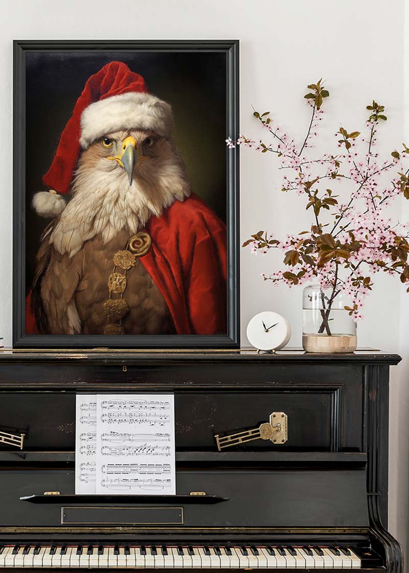 Christmas Eagle Animal Portrait Print