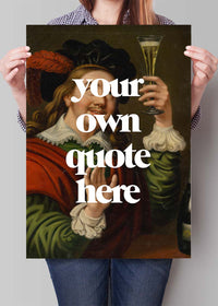 Man Drinking Wine Portrait Custom Print