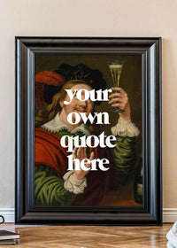 Man Drinking Wine Portrait Custom Print