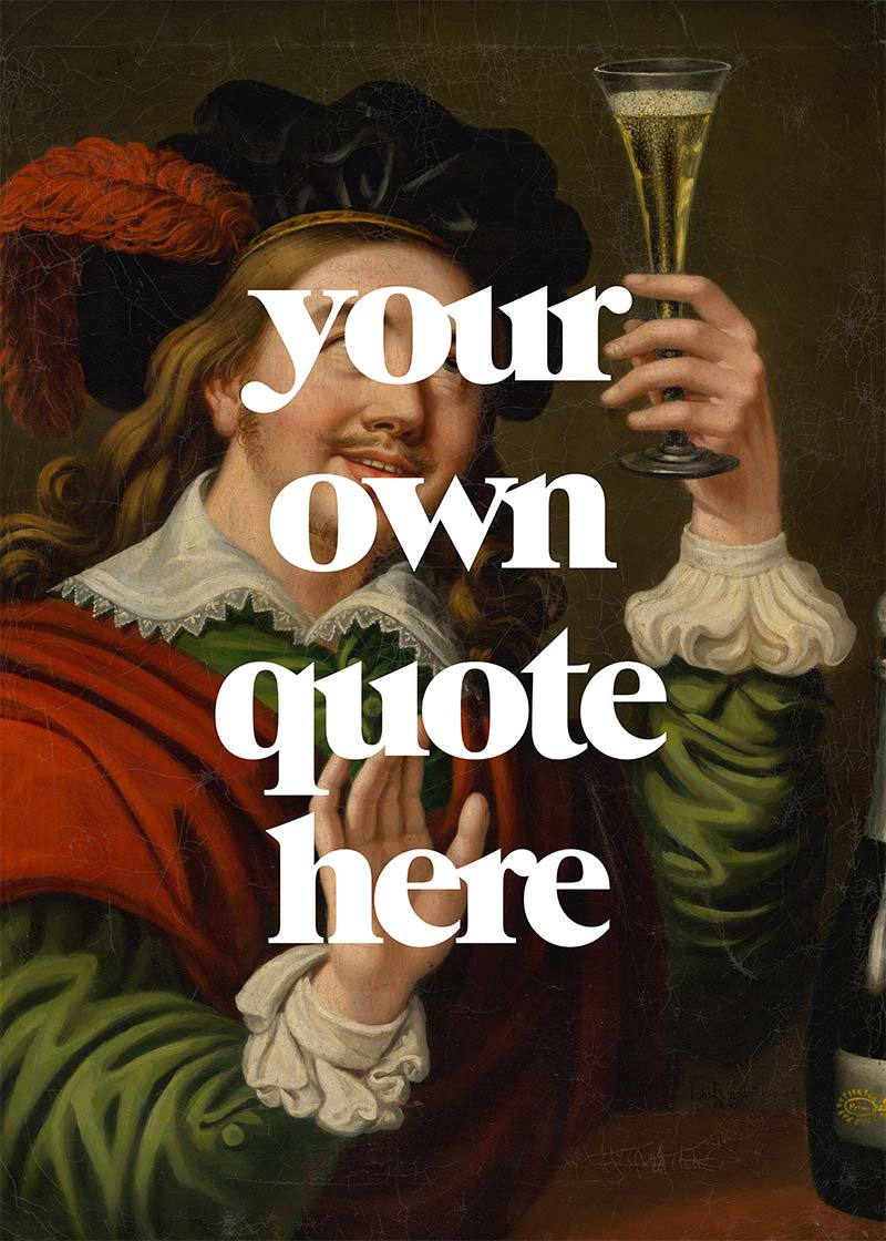 Man Drinking Wine Portrait Custom Print