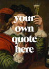 Man Drinking Wine Portrait Custom Print