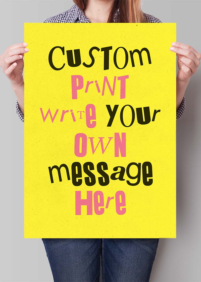 Custom Punk Style Cut and Paste Yellow Print