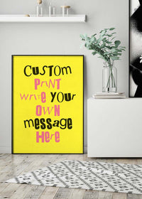 Custom Punk Style Cut and Paste Yellow Print