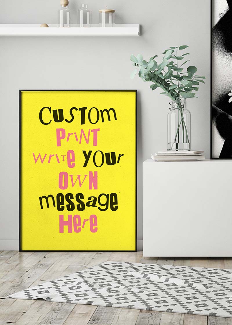 Custom Punk Style Cut and Paste Yellow Print