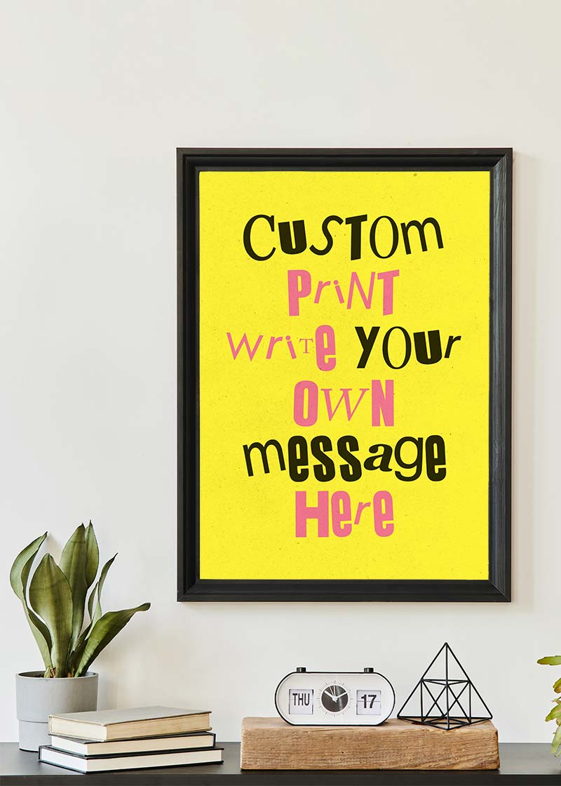 Custom Punk Style Cut and Paste Yellow Print