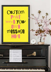 Custom Punk Style Cut and Paste Yellow Print