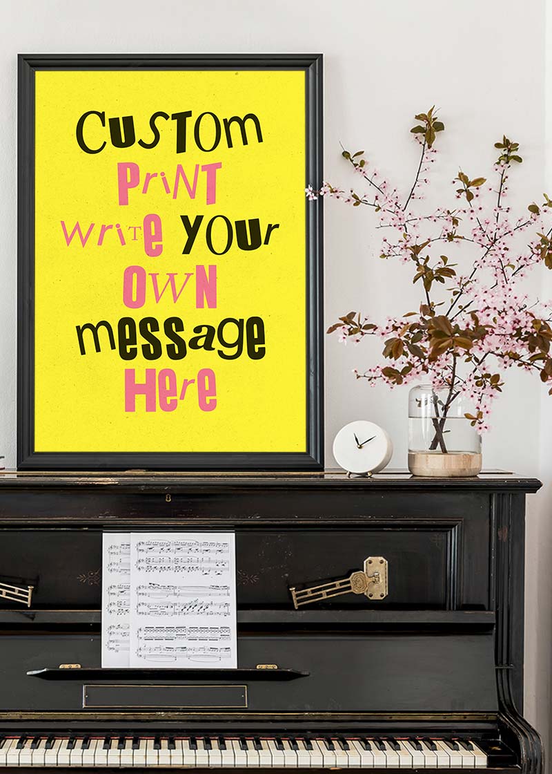 Custom Punk Style Cut and Paste Yellow Print