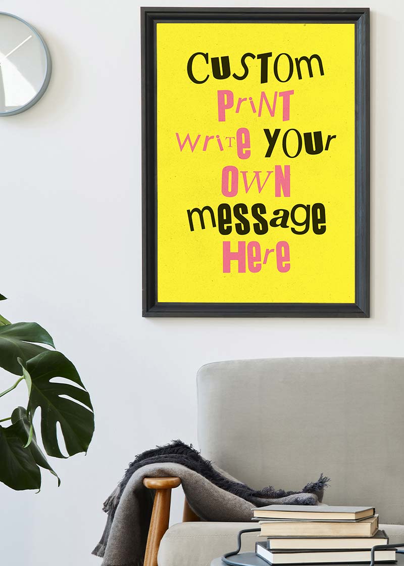 Custom Punk Style Cut and Paste Yellow Print