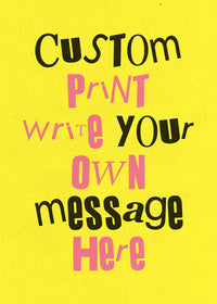 Custom Punk Style Cut and Paste Yellow Print