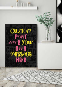 Custom Punk Style Cut and Paste Black Print