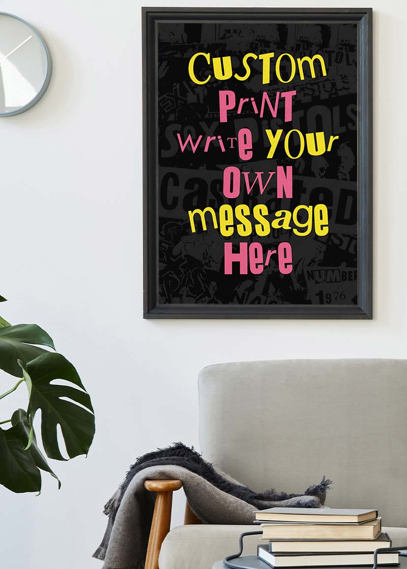 Custom Punk Style Cut and Paste Black Print