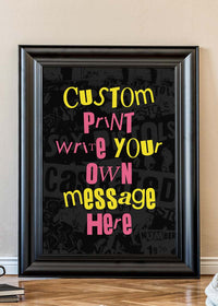 Custom Punk Style Cut and Paste Black Print
