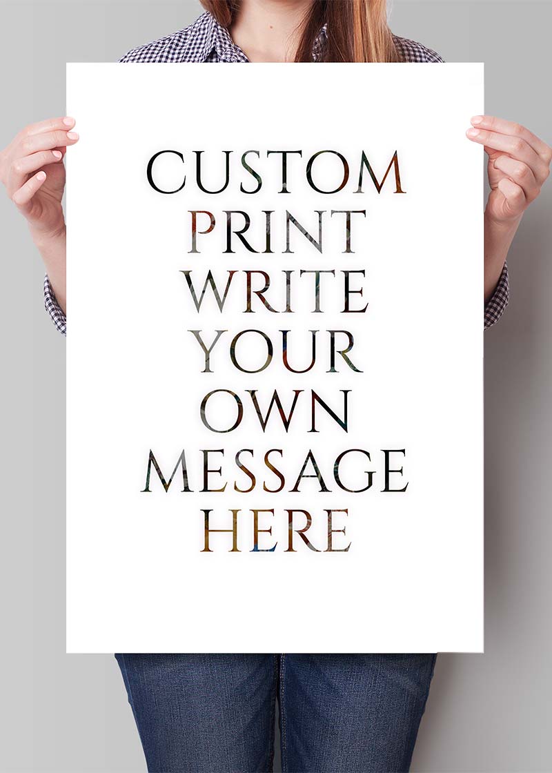 Custom Classic Font Print White Background