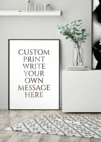 Custom Classic Font Print White Background