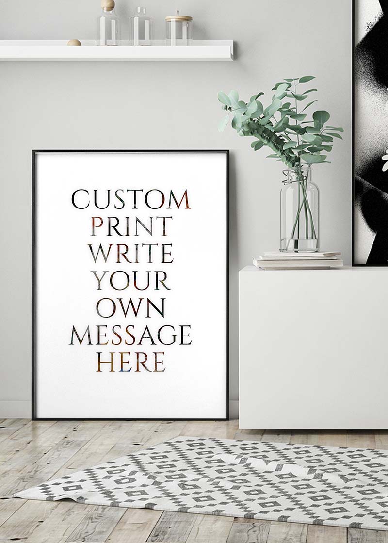 Custom Classic Font Print White Background