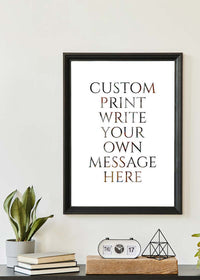 Custom Classic Font Print White Background