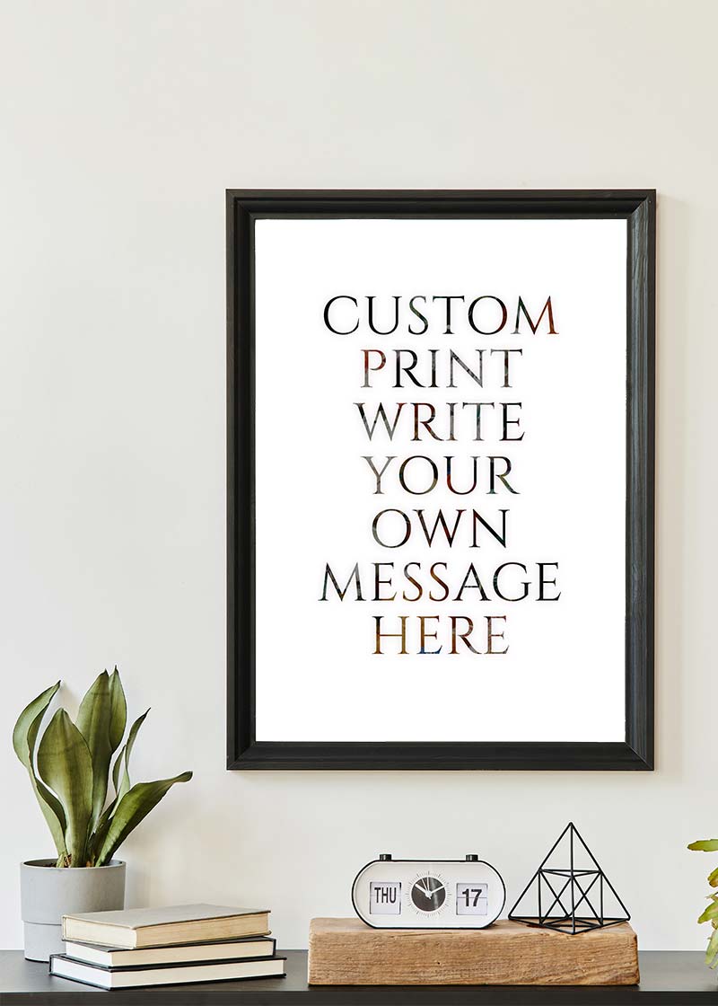 Custom Classic Font Print White Background