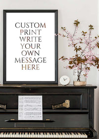 Custom Classic Font Print White Background