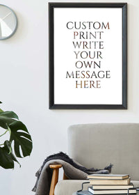 Custom Classic Font Print White Background