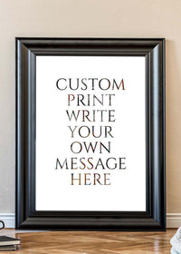 Custom Classic Font Print White Background