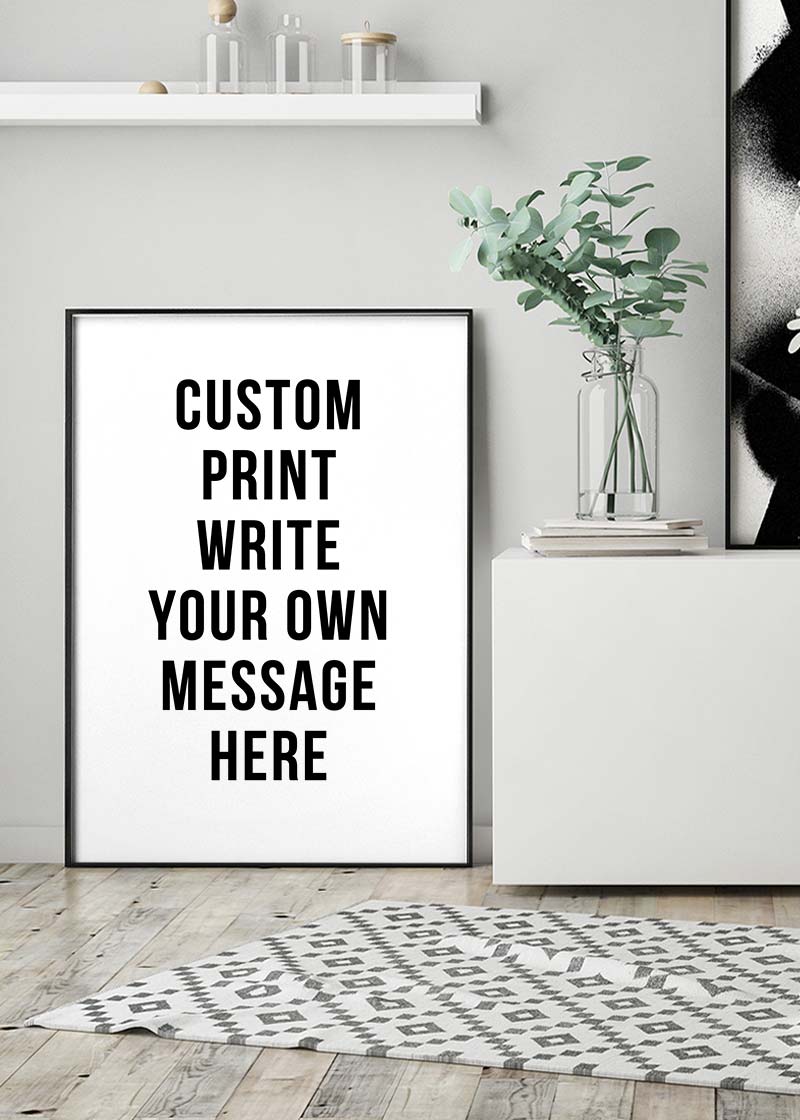 Custom Bold Message Print White