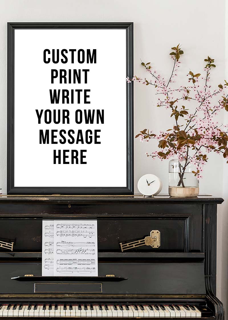 Custom Bold Message Print White