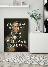 Custom Lady Portrait with Paintbrush Letters Print