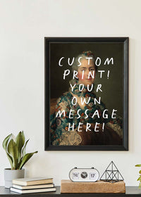 Custom Lady Portrait with Paintbrush Letters Print
