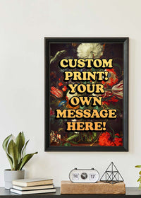 Custom Orange Bold Letters Floral Print