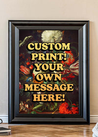 Custom Orange Bold Letters Floral Print