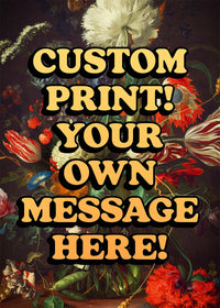 Custom Orange Bold Letters Floral Print