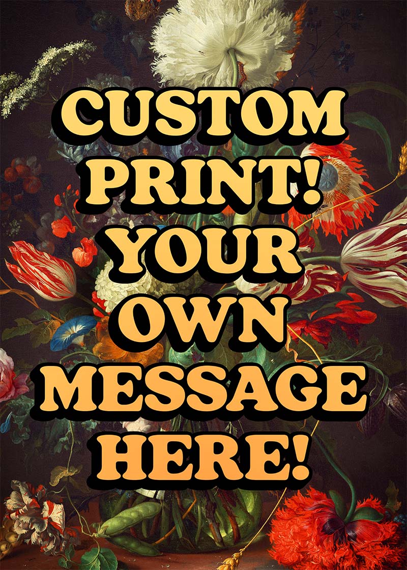 Custom Orange Bold Letters Floral Print