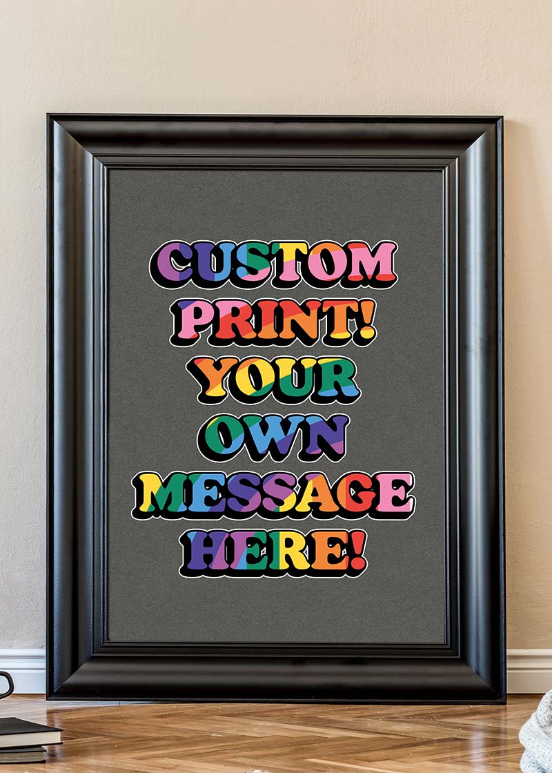 Custom Rainbow Bold Letters Print