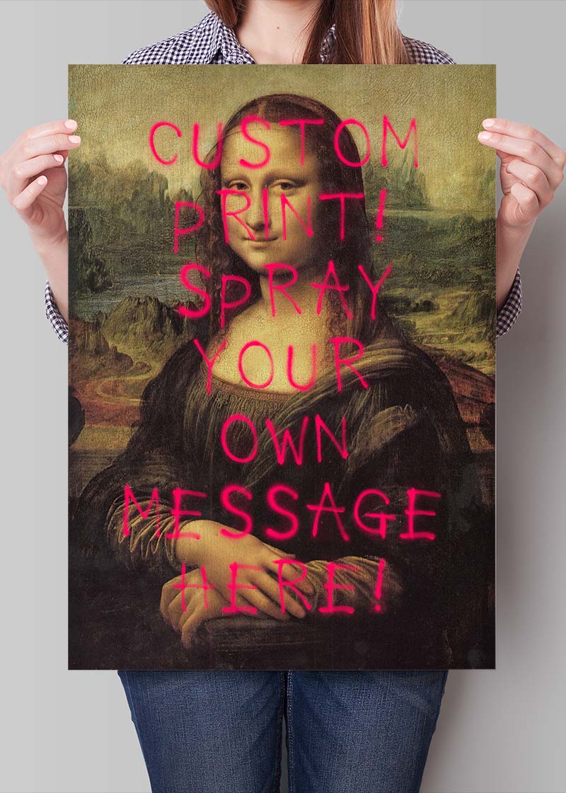Custom Spraypaint Print - Mona Lisa Portrait