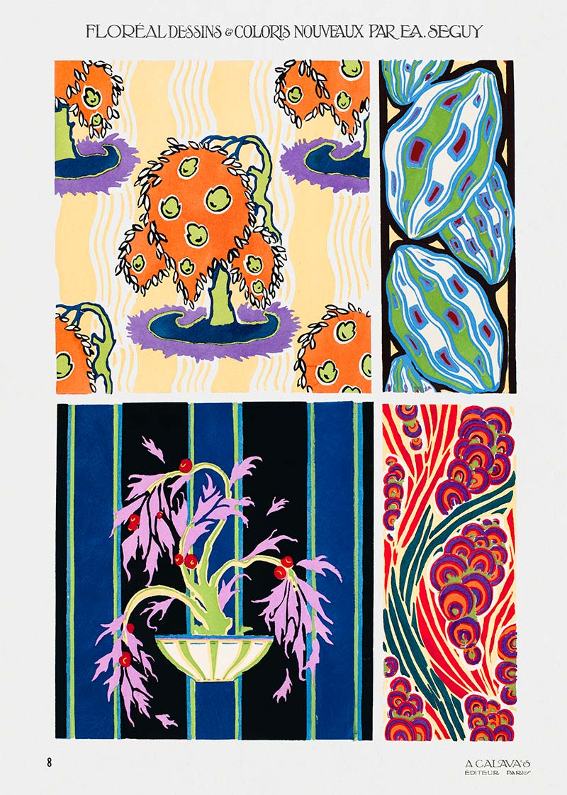 Emile-Alain Séguy Art Nouveau Pattern Print 007